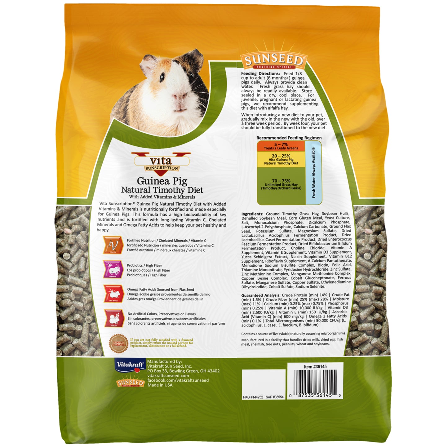 VITAKRAFT Sunscription Timothy - Conejillo de Indias | 5 lb