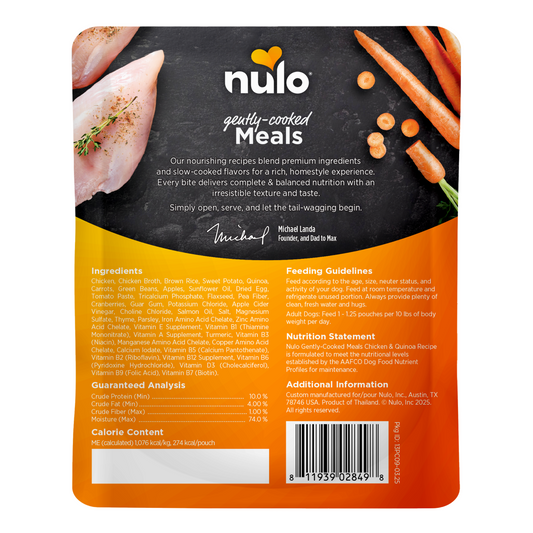 NULO Gently Cooked Meals Chicken/Quinoa Pouch | 9oz