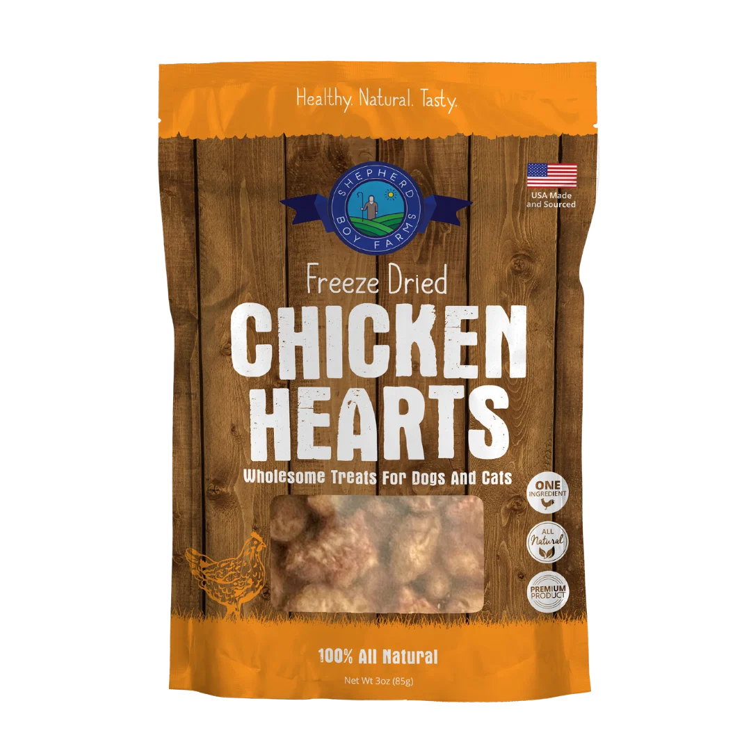 SHEPHERD BOY Corazones de pollo liofilizados | 3 oz