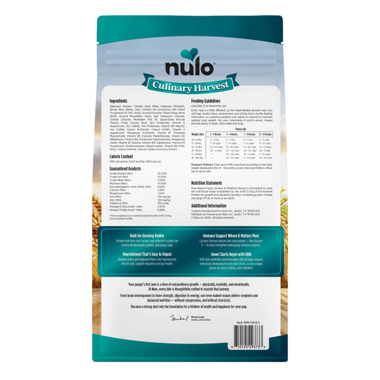 NULO Culinary Harvest Puppy Chicken Whitefish | 10lb