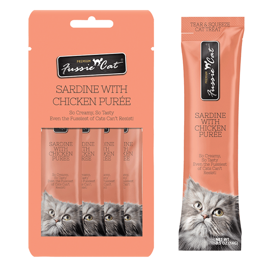 FUSSIE CAT Sardine/Chicken Puree - Cat Treat | 2oz