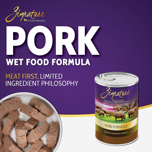 Alimento para perros ZIGNATURE con fórmula de cerdo | 13 oz