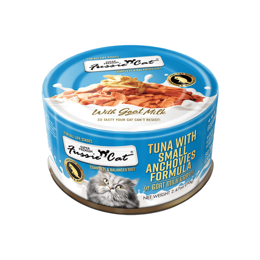 FUSSIE CAT Premium Tuna w/Small Anchovies in Goat Milk - Cat Can | 2.47oz