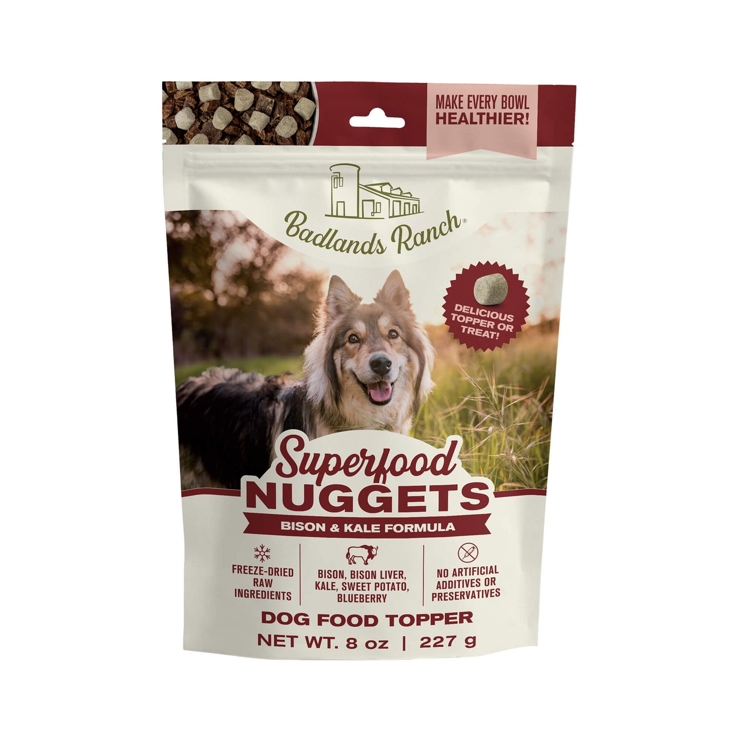 BADLANDS RANCH Croquetas de superalimentos de bisonte y col rizada | 8oz