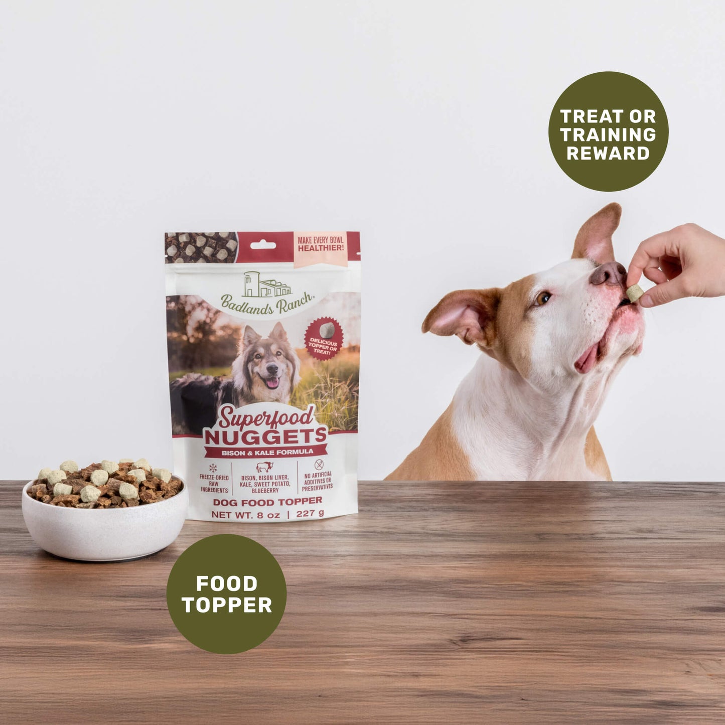 BADLANDS RANCH Croquetas de superalimentos de bisonte y col rizada | 8oz