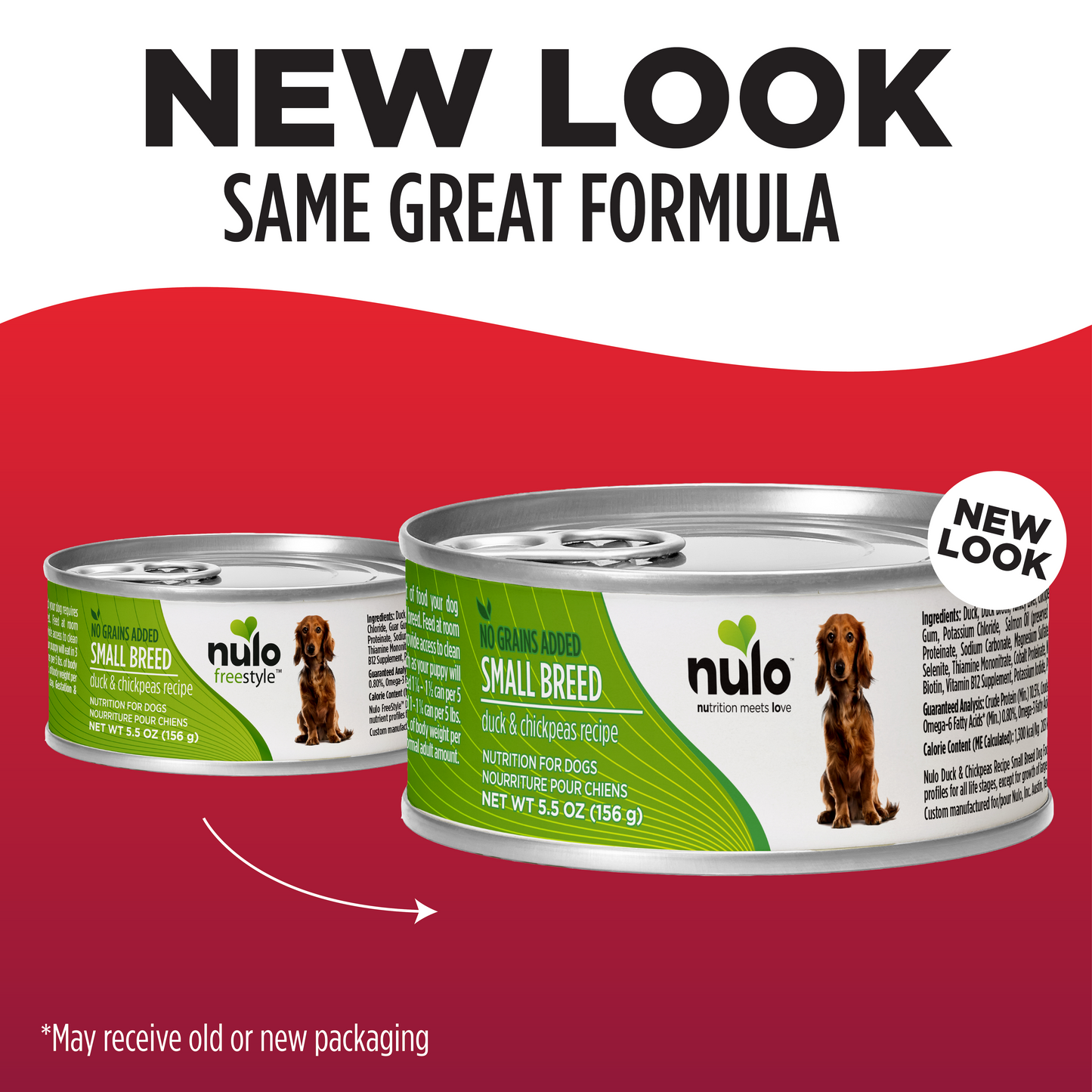 NULO Freestyle Latas para raza pequeña sin cereales, Pato/Garbanzos | 5.5oz