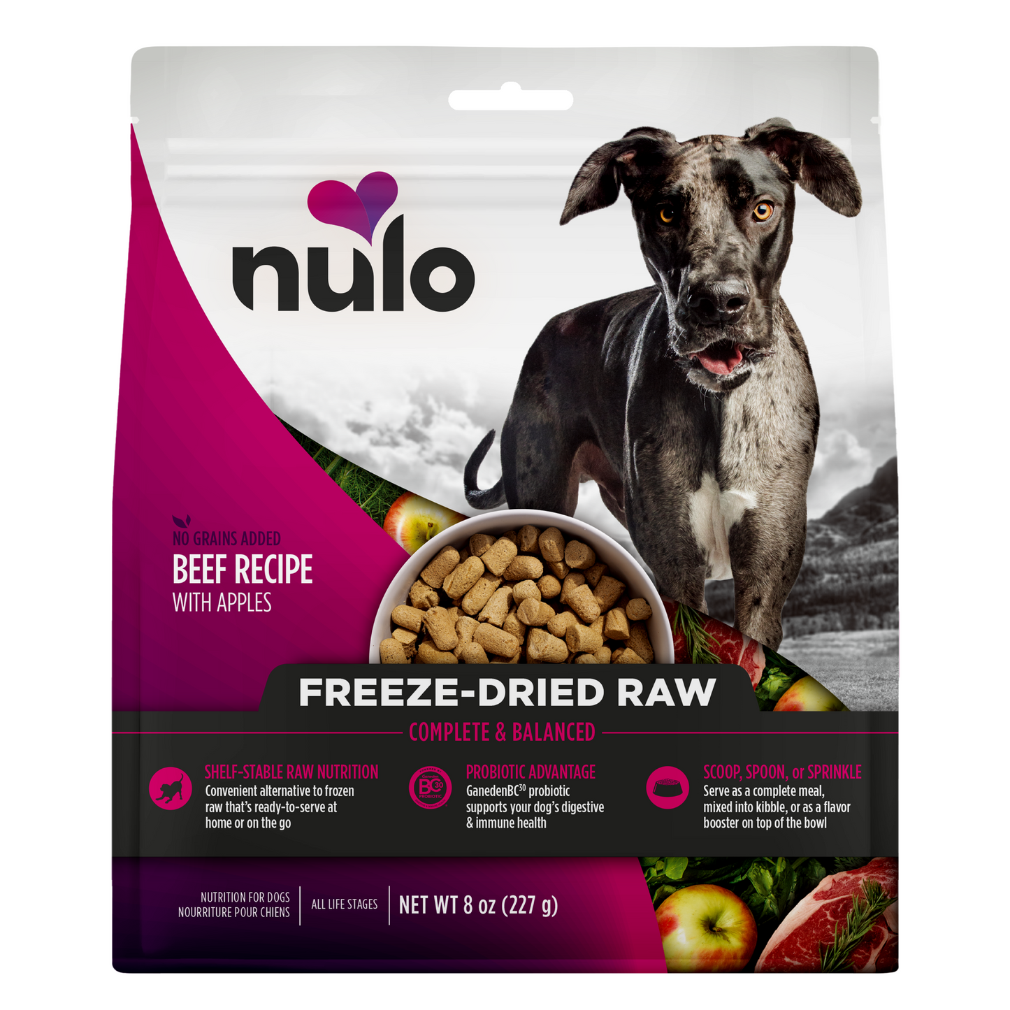 NULO Vacuno Crudo Liofilizado con Manzana | 8oz