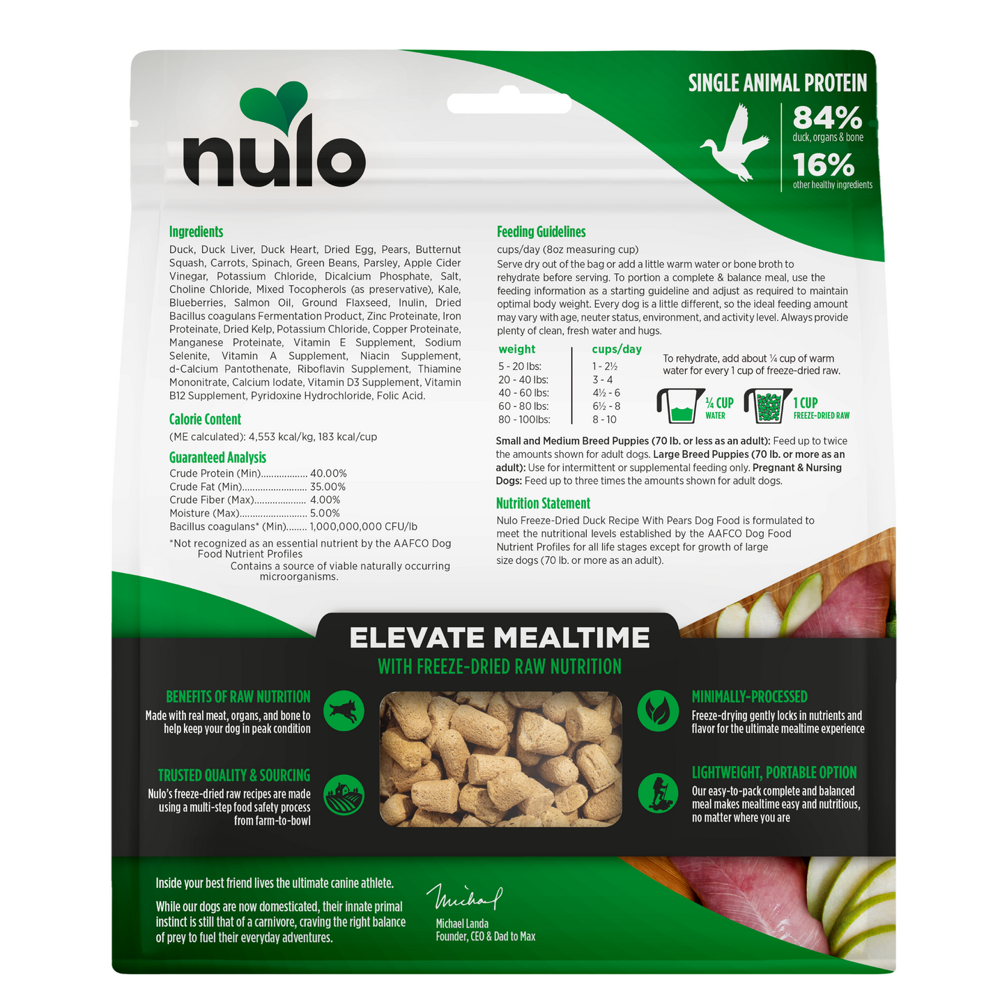 NULO Pato/Pera Crudo Liofilizado | 8oz