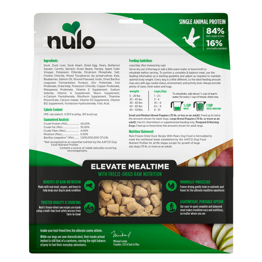 NULO Freeze-Dried Raw Duck/Pear | 18oz