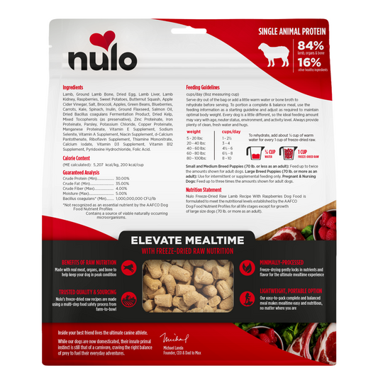 NULO Freeze-Dried Raw Lamb/Raspberry | 18oz