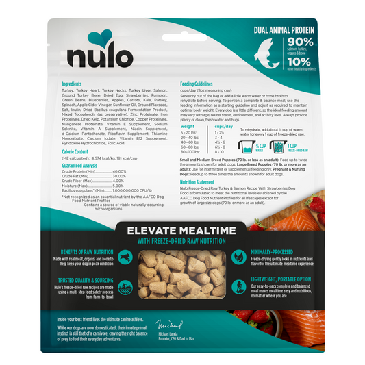 NULO Freeze-Dried Raw Salmon/Turkey/Strawberry | 8oz