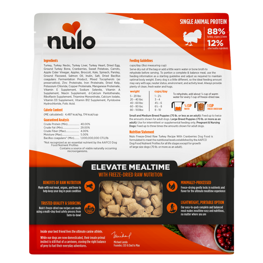 NULO Freeze-Dried Raw Turkey/Cranberry | 18oz