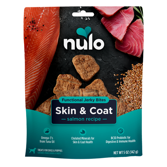 NULO Golosinas funcionales secas de salmón para piel y pelaje | 5 oz