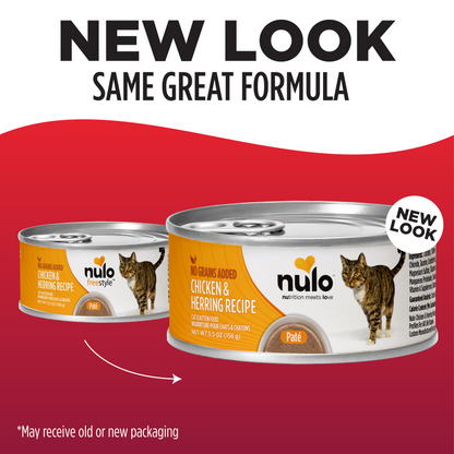 NULO Freestyle Paté de pollo y arenque para gatos sin cereales | 5.5oz