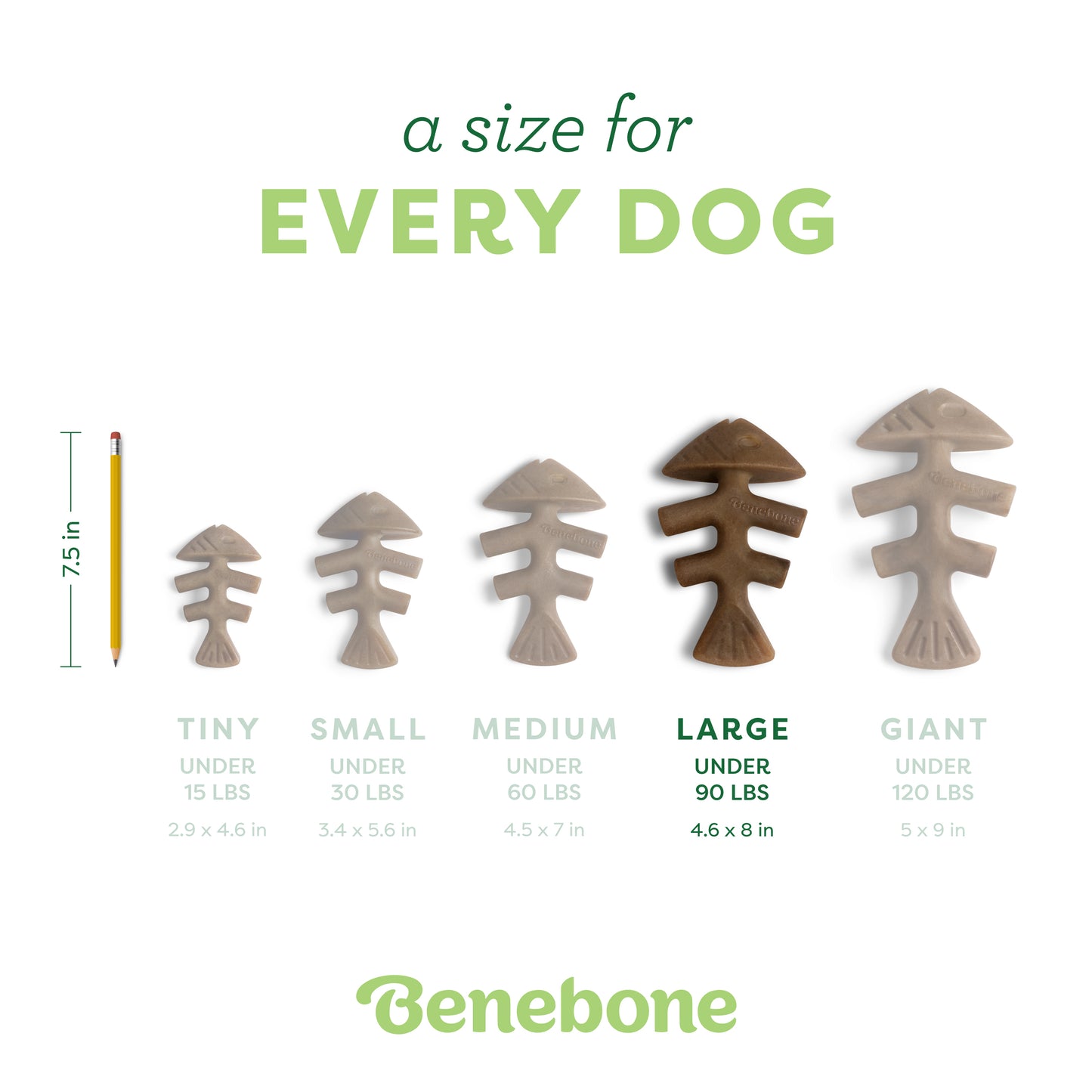 BENEBONE Juguete Masticable para Perro - Pescado | Grande