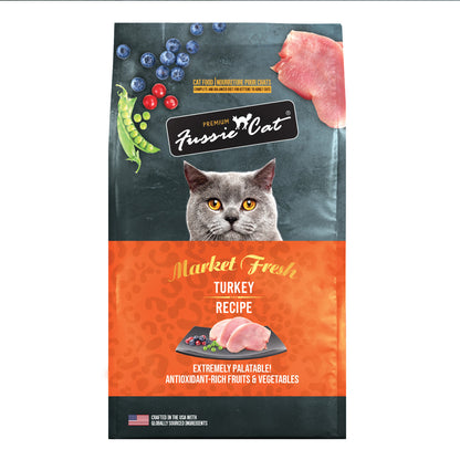 FUSSIE CAT Pavo Fresco de Mercado - Alimento Seco para Gatos | 3.5 lb