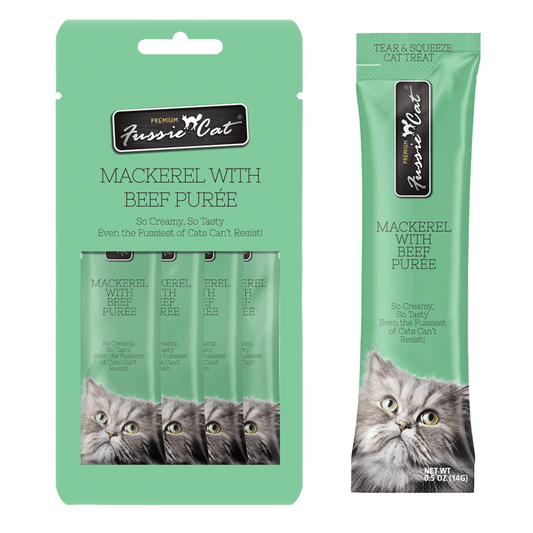 FUSSIE CAT Purée Beef & Mackerel - Treat | 2oz