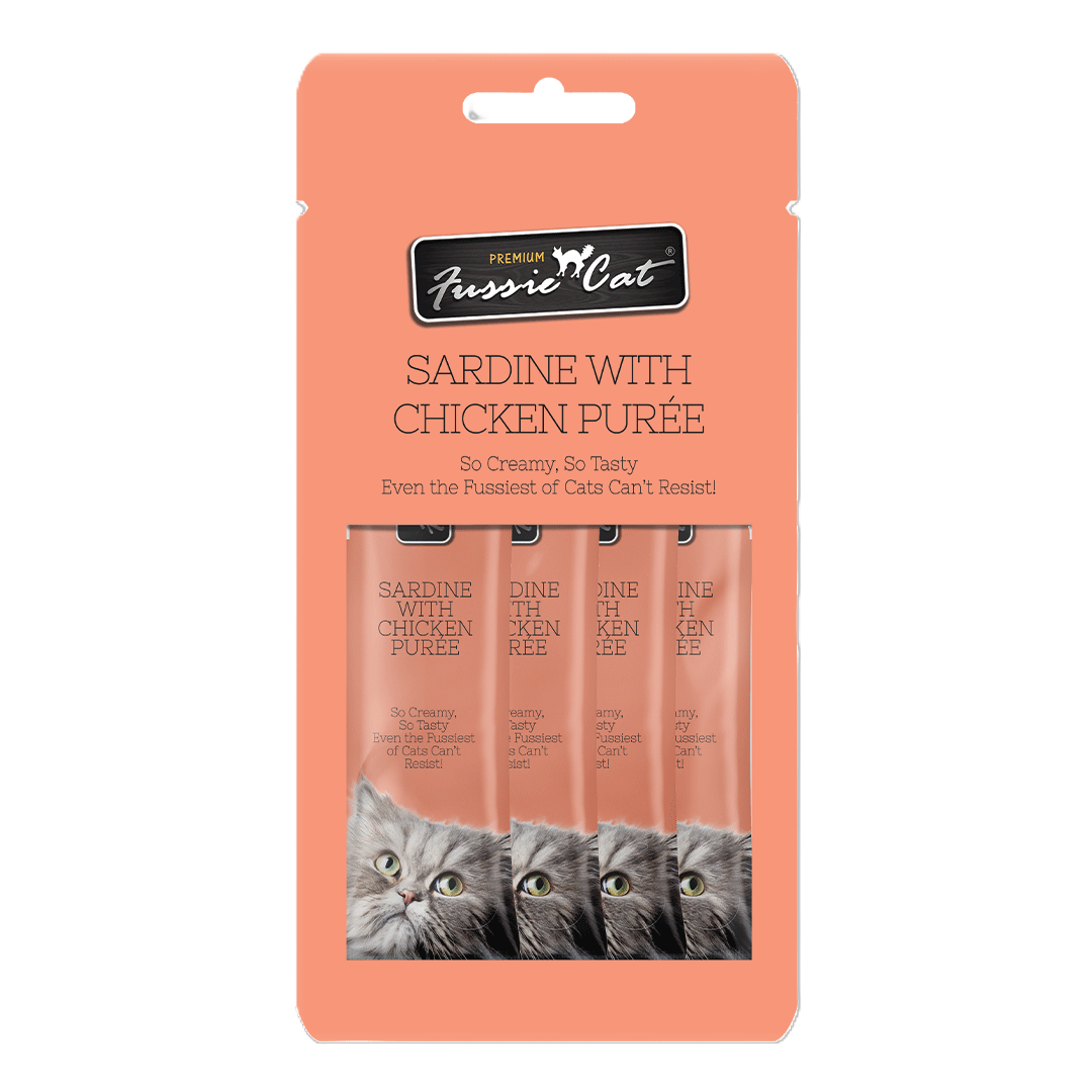 FUSSIE CAT Puré de sardina y pollo - Premio para gatos | 57g