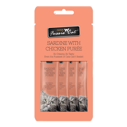 FUSSIE CAT Puré de sardina y pollo - Premio para gatos | 57g