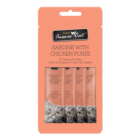 FUSSIE CAT Sardine/Chicken Puree - Cat Treat | 2oz