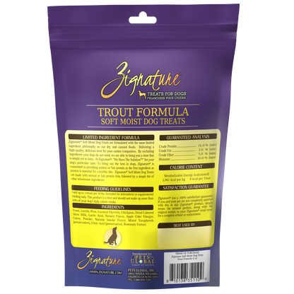 Premios para Perros ZIGNATURE Suaves y Húmedos Trucha | 4 oz