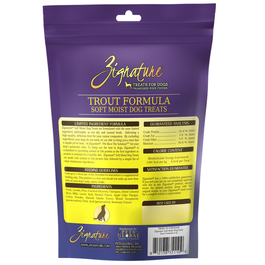 ZIGNATURE Soft Moist Dog Treats Trout | 4oz