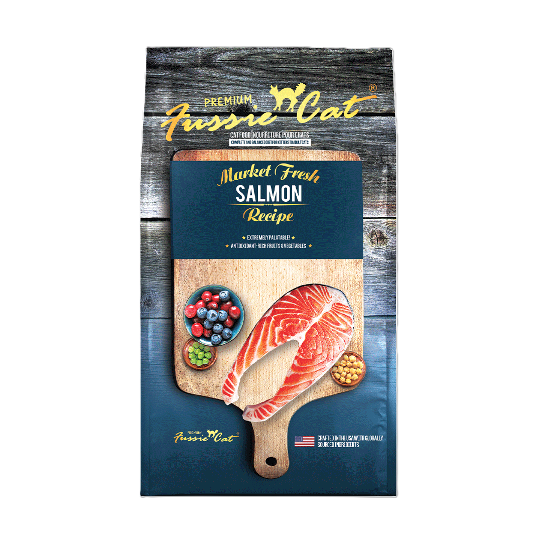 FUSSIE CAT Salmón Fresco de Mercado - Alimento Seco para Gatos | 4.54 kg