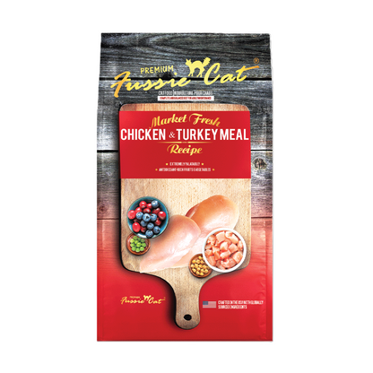 FUSSIE CAT Pollo y Pavo Frescos del Mercado - Alimento Seco para Gatos | 3.5lb