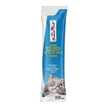 FUSSIE CAT Atún Premium con Anchoas Pequeñas en Puré de Leche de Cabra - Premio para Gatos | 56 g