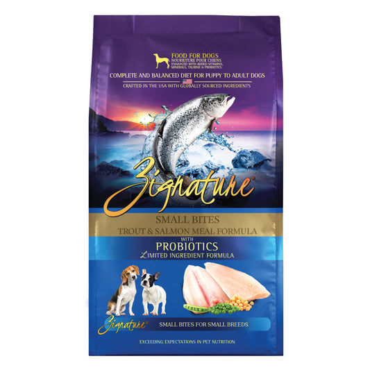 ZIGNATURE Alimento para Perros Bocados Pequeños Trucha Salmón | 4lb