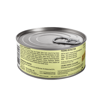 FUSSIE CAT Mousse de Pollo con Calabaza para Gatos - Lata de 70g