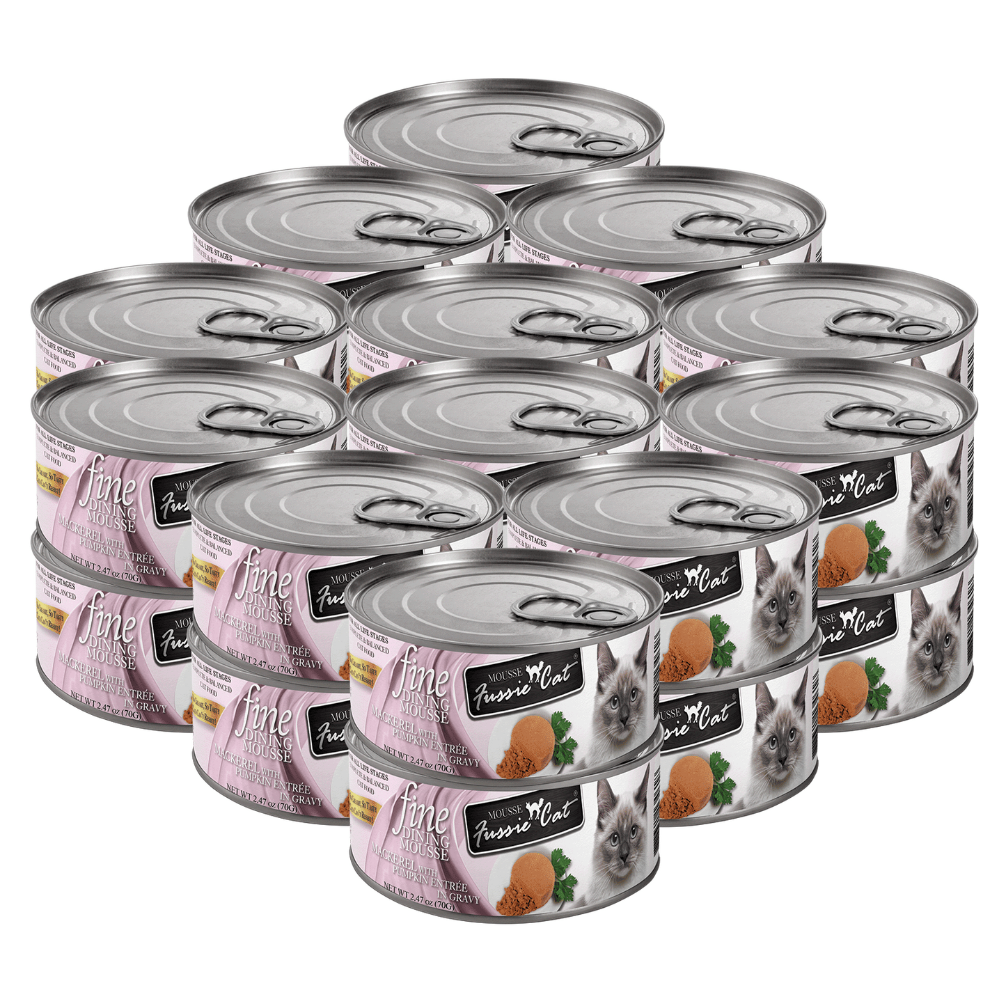 FUSSIE CAT Mousse de Caballa con Calabaza Gourmet - Comida Húmeda para Gatos | 70g
