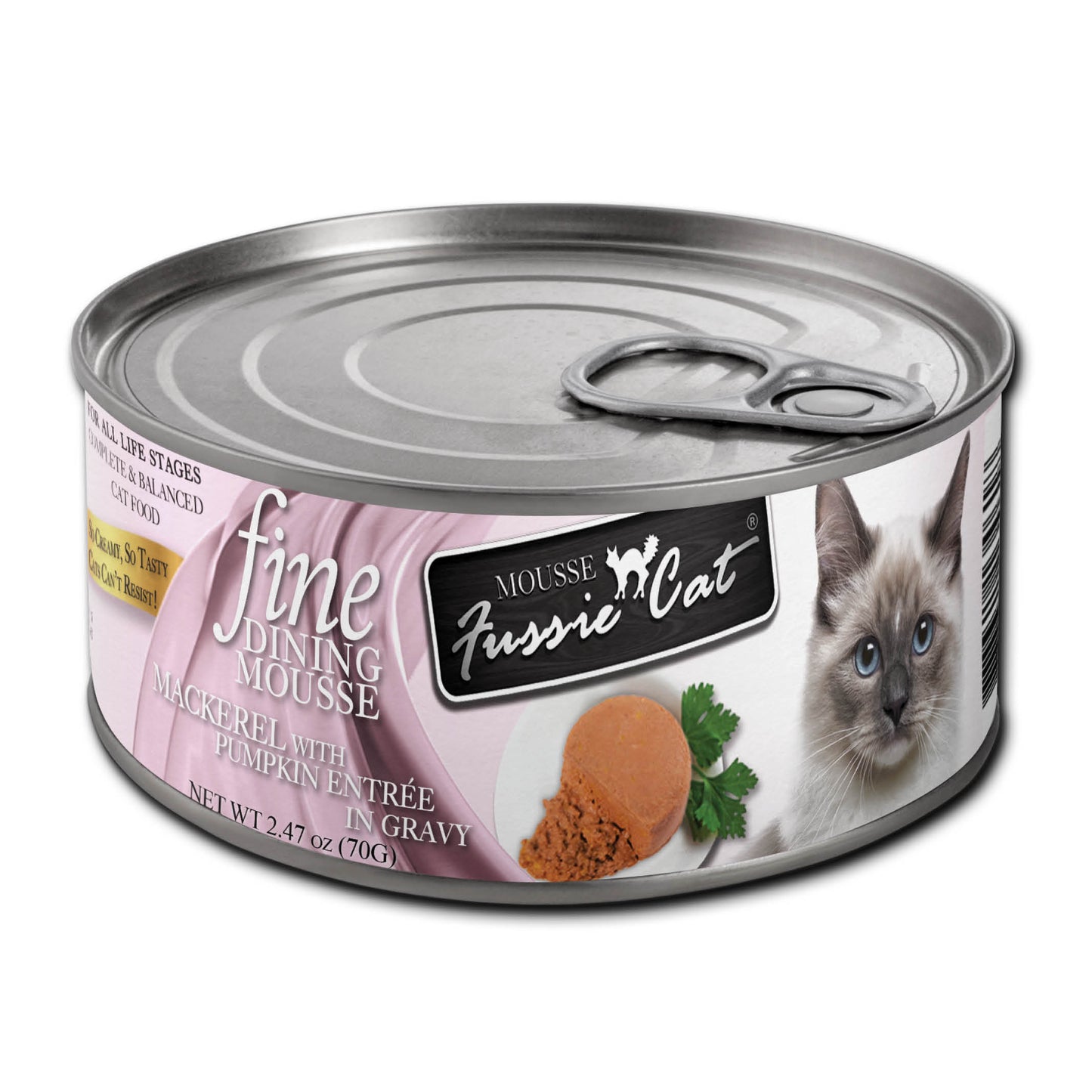 FUSSIE CAT Mousse de Caballa con Calabaza Gourmet - Comida Húmeda para Gatos | 70g