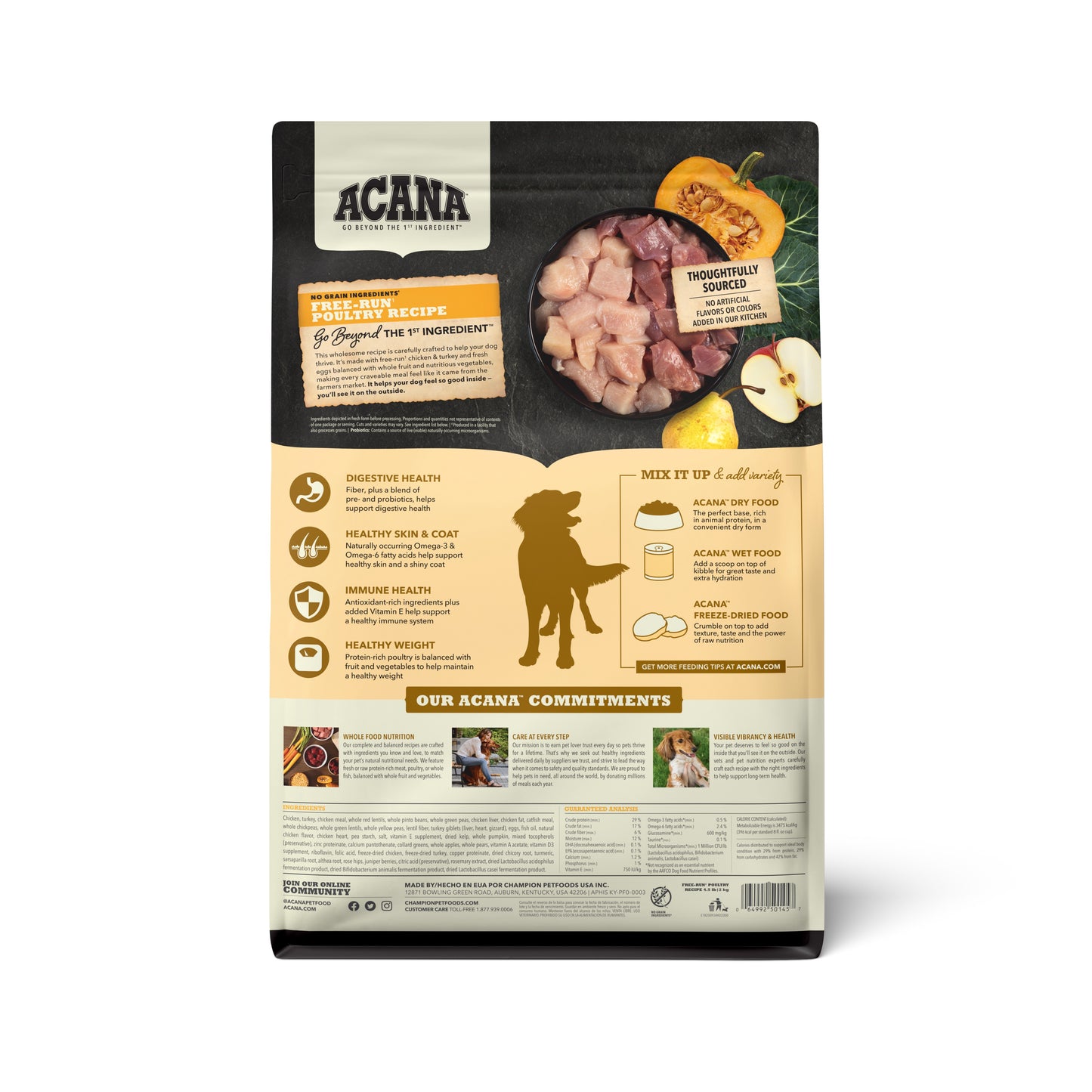 ACANA Receta de Aves de Corral de Corral de Corral Suelto Pollo/Pavo | 4.5 lb