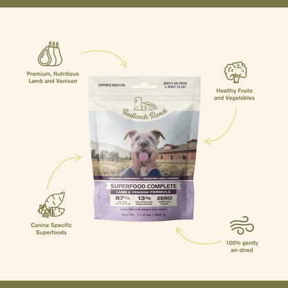BADLANDS RANCH Alimento Completo con Superalimentos Cordero y Venado | 11.5oz
