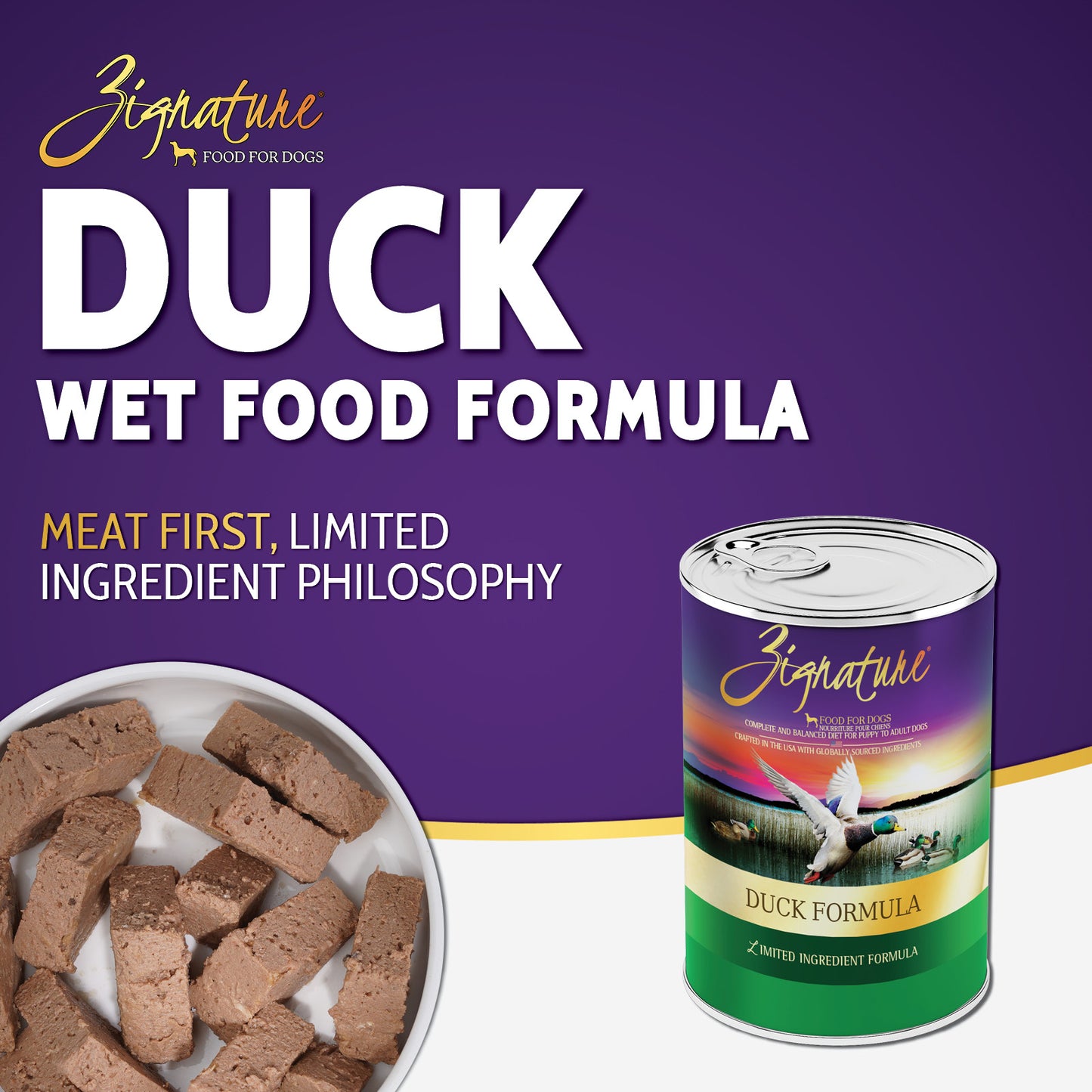 ZIGNATURE Alimento para Perros Fórmula de Pato | 13oz