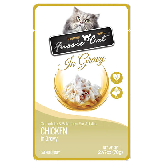 FUSSIE CAT Premium Chicken in Gravy - Cat Pouch | 2.47oz