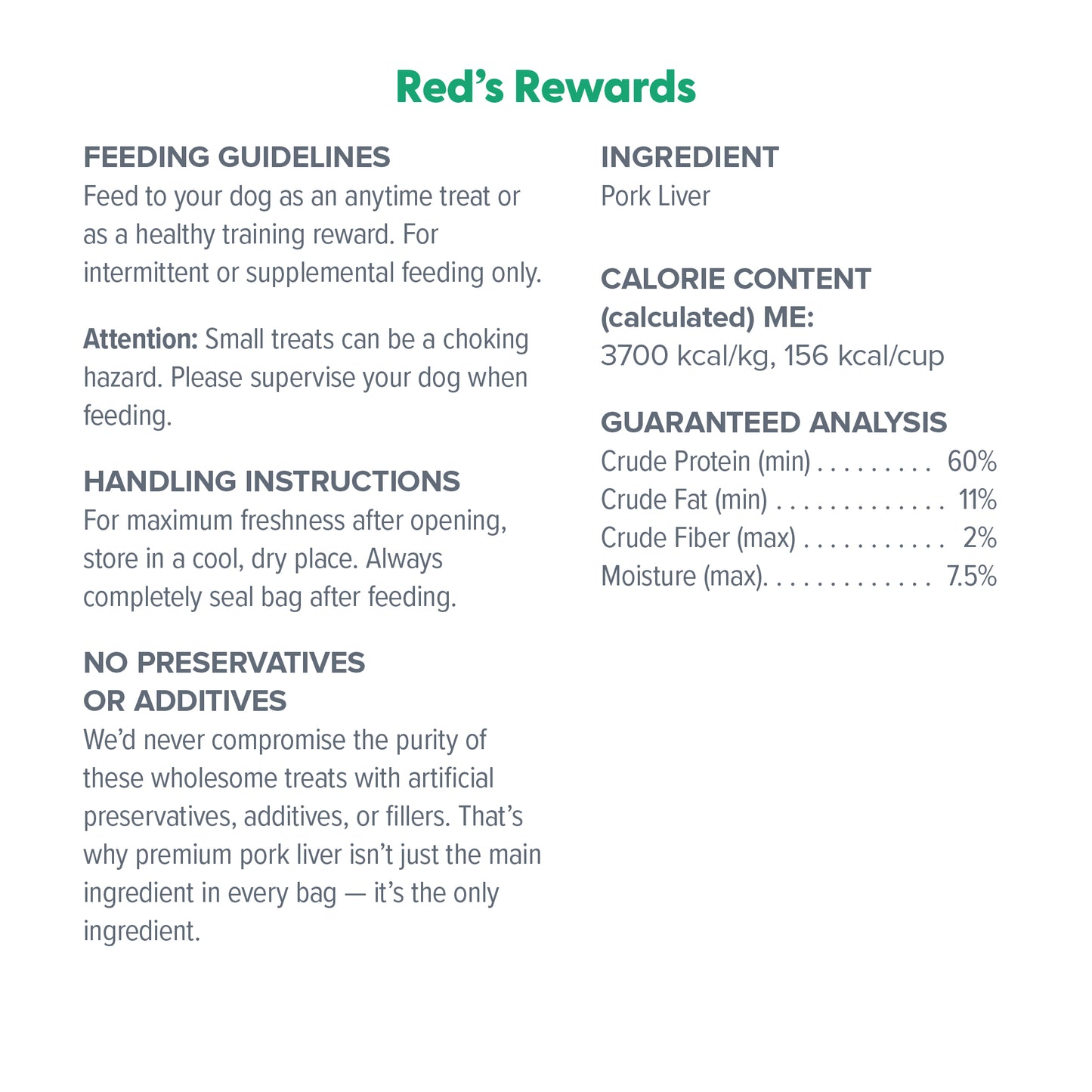 DR. MARTY Red's Rewards Hígado de Cerdo Liofilizado Premios | 4oz