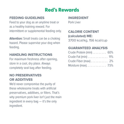 DR. MARTY Red's Rewards Hígado de Cerdo Liofilizado Premios | 4oz