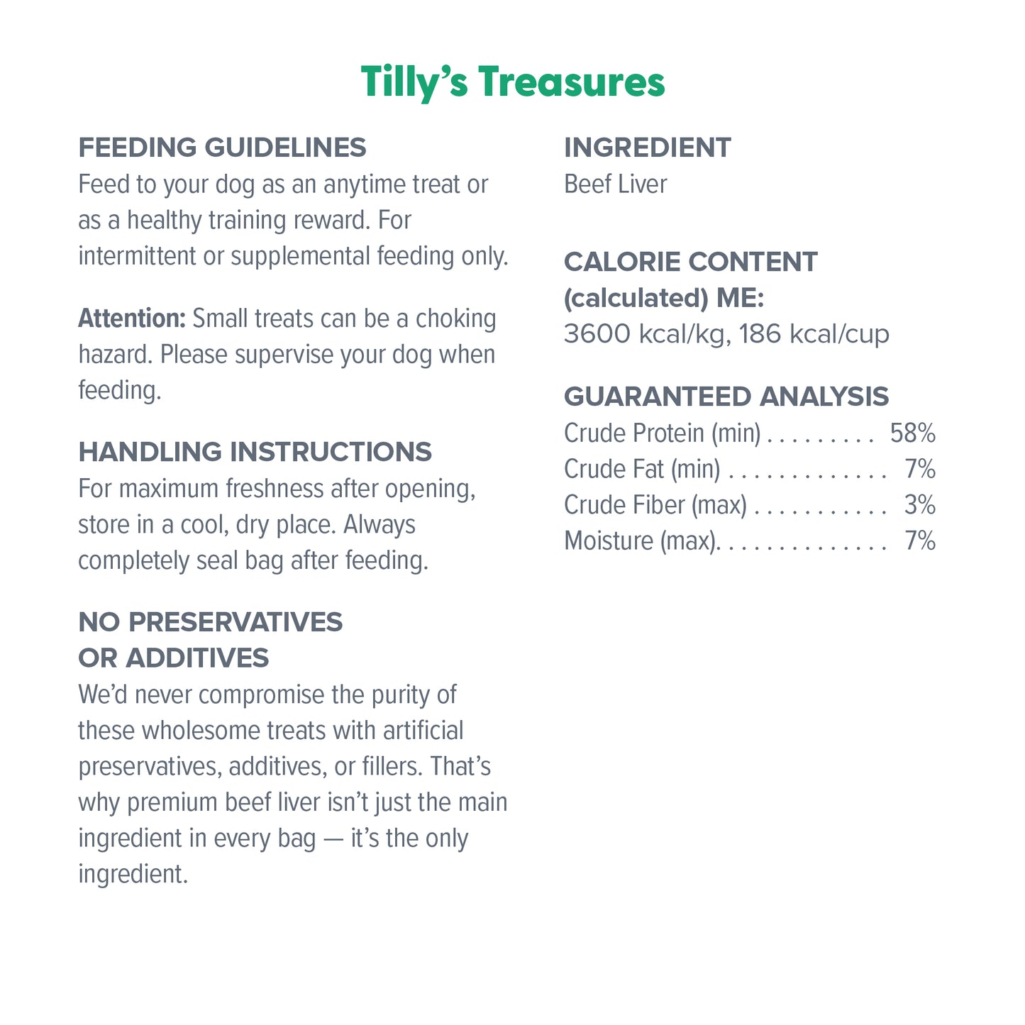 DR. MARTY Tilly's Treasures Golosina de hígado de res liofilizado | 113 g