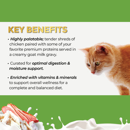 FUSSIE CAT Pollo Super Premium con Pato en Leche de Cabra - Lata para Gatos | 2.47oz