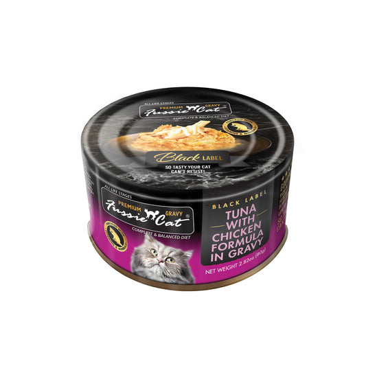FUSSIE CAT Premium Tuna w/Chicken in Gravy - Cat Can | 2.82oz