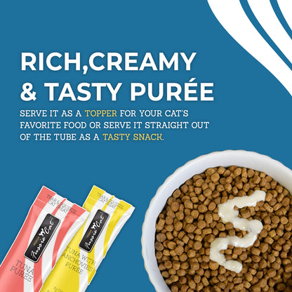 FUSSIE CAT Puré de pescado de océano - Variedad de premios para gatos | 50 unidades (0.5 oz)