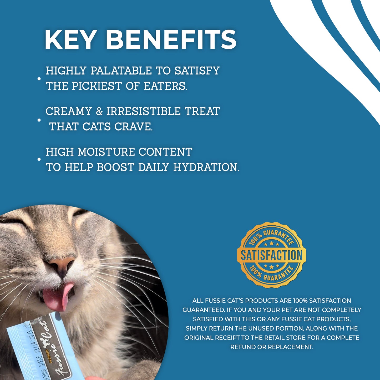 FUSSIE CAT Puré de pescado de océano - Variedad de premios para gatos | 50 unidades (0.5 oz)