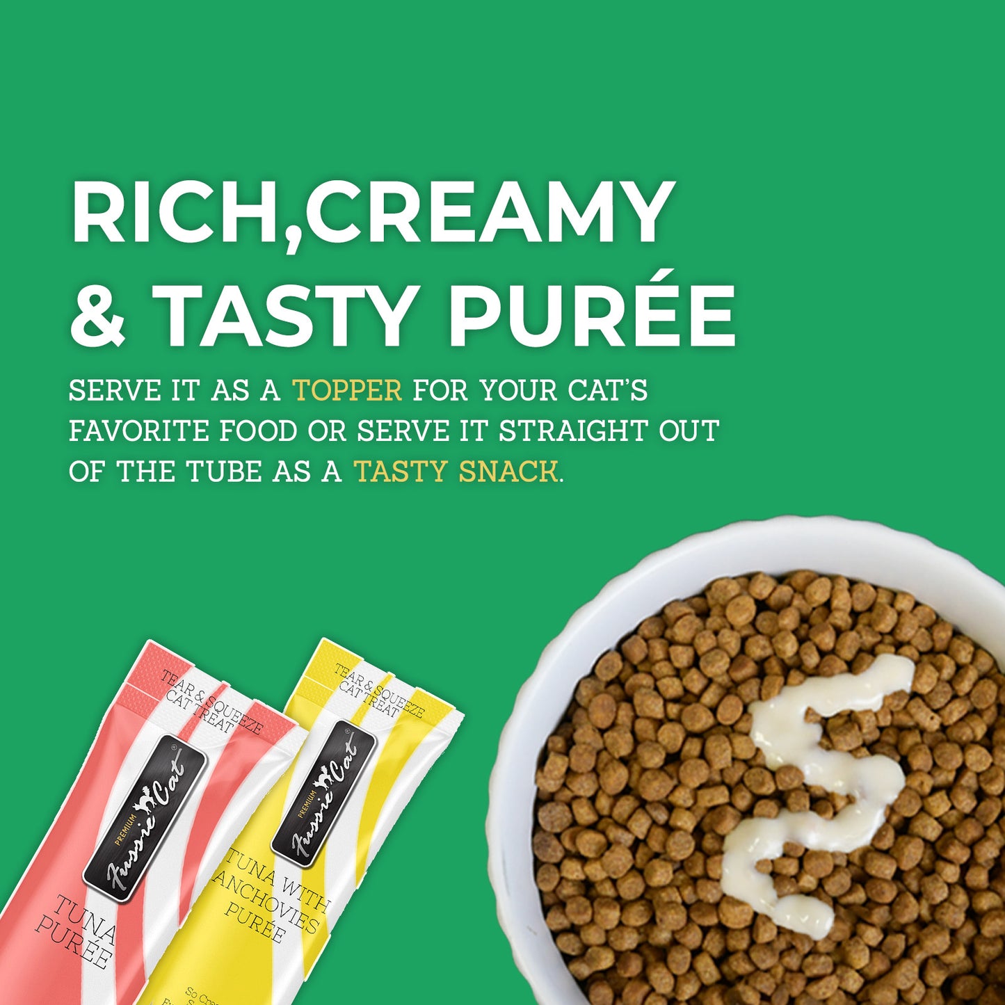 FUSSIE CAT Puré de Atún - Variedad de Snack para Gatos | 50 unidades (0.5oz)