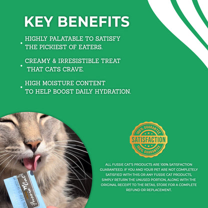 FUSSIE CAT Puré de Atún - Variedad de Snack para Gatos | 50 unidades (0.5oz)