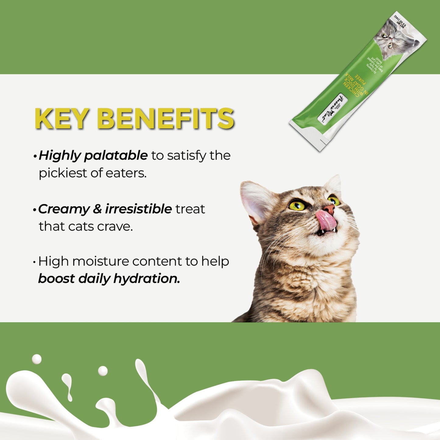 FUSSIE CAT Pollo Súper Premium con Pato en Puré de Leche de Cabra - Golosina para Gatos | 57g