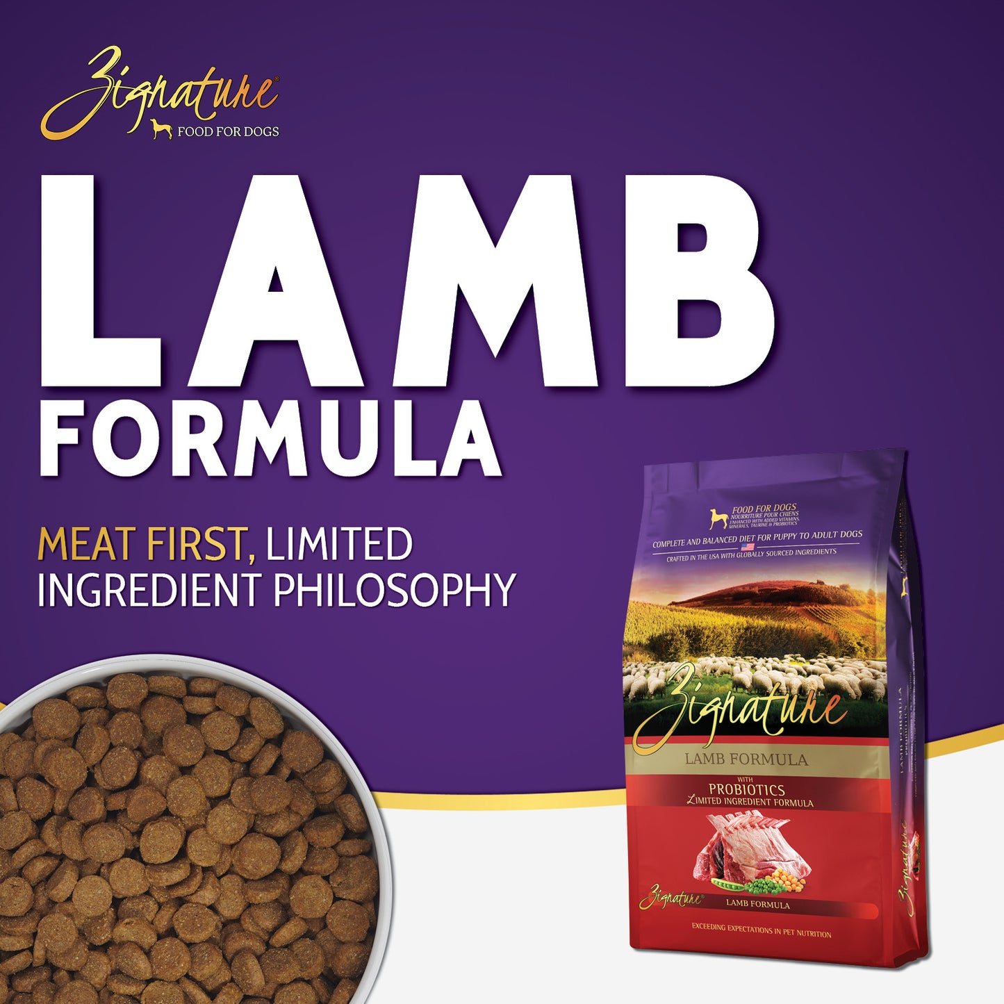ZIGNATURE Alimento para Perros Cordero | 4lb