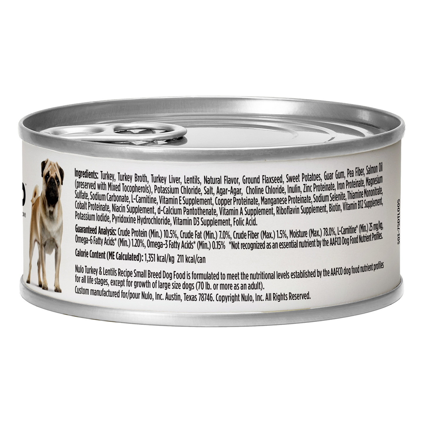 NULO Freestyle Lata para razas pequeñas sin cereales Pavo/Lentejas | 5.5oz