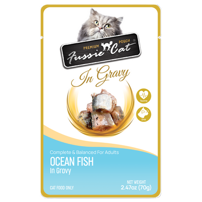 FUSSIE CAT Pescado Oceánico Premium en Salsa - Bolsita para Gatos | 70g